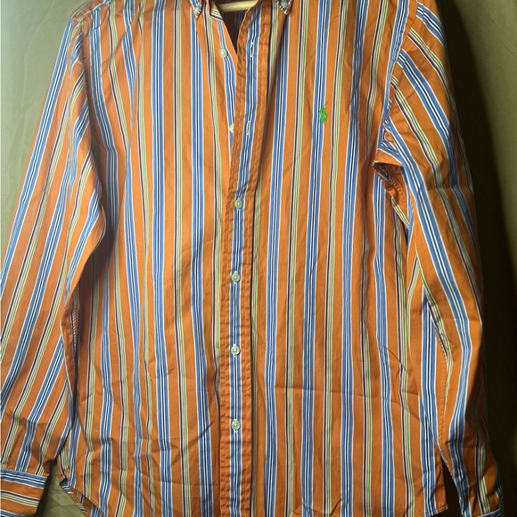 Ralph Lauren Orange and Blue Striped Shirt - Picture 2 of 3